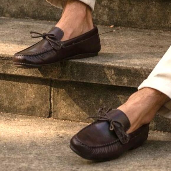 Polo by Ralph Lauren Other - Polo Ralph Lauren Brown Leather Slip On Moccasin Loafers Shoes Mens Size 9